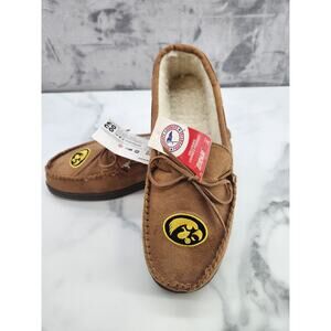 NEW Hawkey slippers sherpa lined Med FOCO hard bottom house shoes Moccasin style